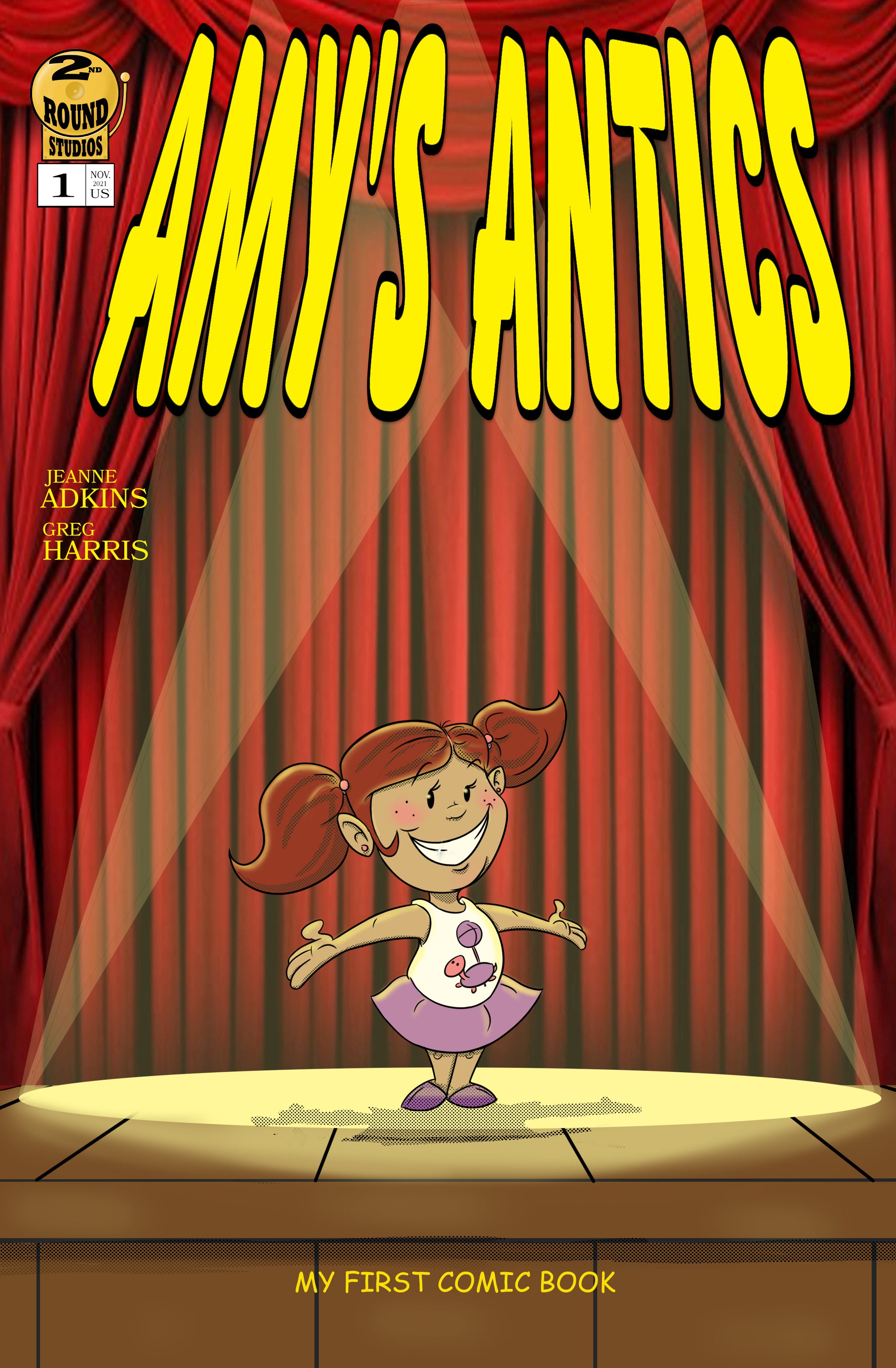 Amy's Antics comic book cover featuring image of precocious 4-year-old girl named Amy